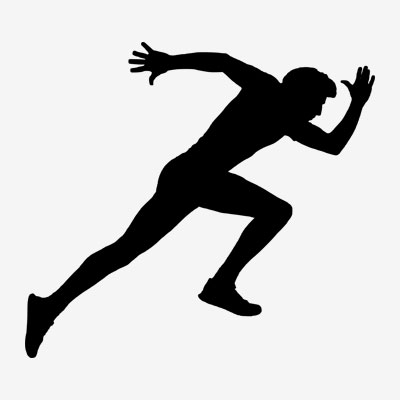 Sprinting silhouette