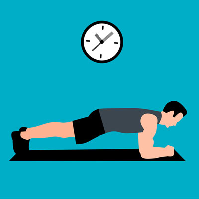 Illustration of man doing plank exercise