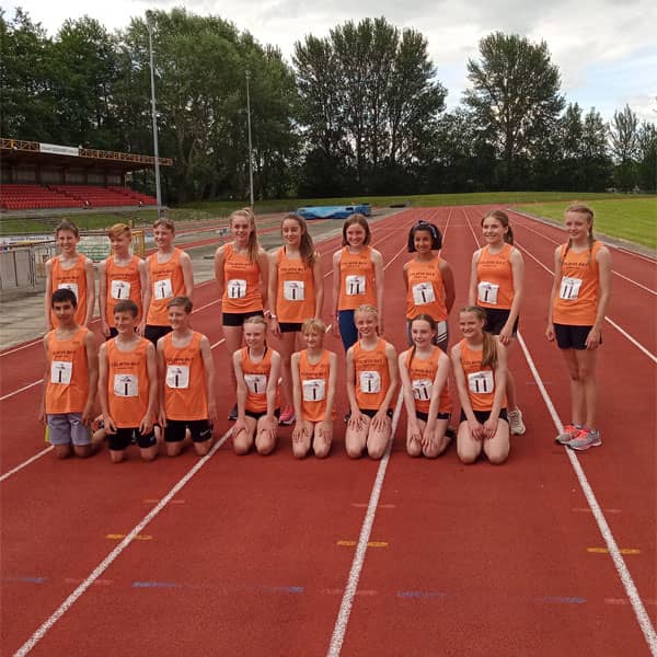 Children at athletics event in North Wales