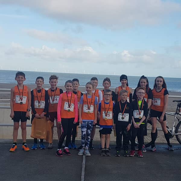 Children at athletics event in North Wales