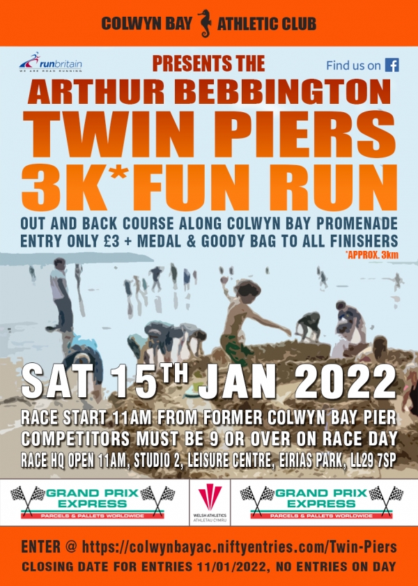 Arthur Bebbington Twin Piers 3K fun Run Saturday 15th Jan